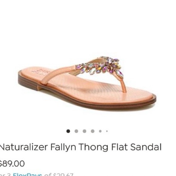 Shoes - Naturalizer Sparkling Tan Sandals with Embellishments